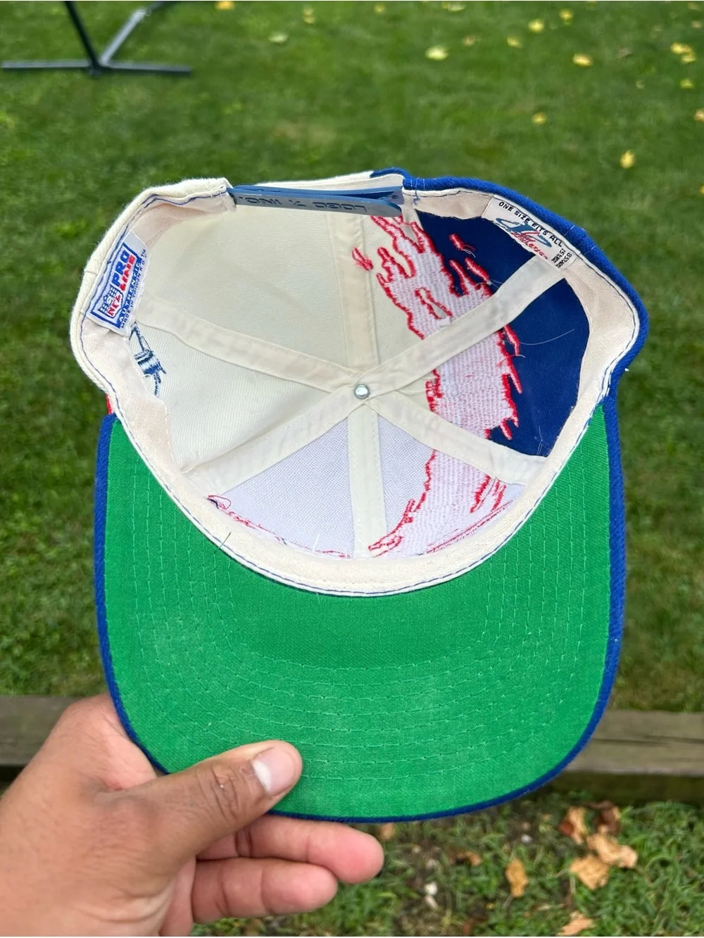 VTG 90s New England Patriots Logo Athletic Splash Snapback Hat NFL Pro Line